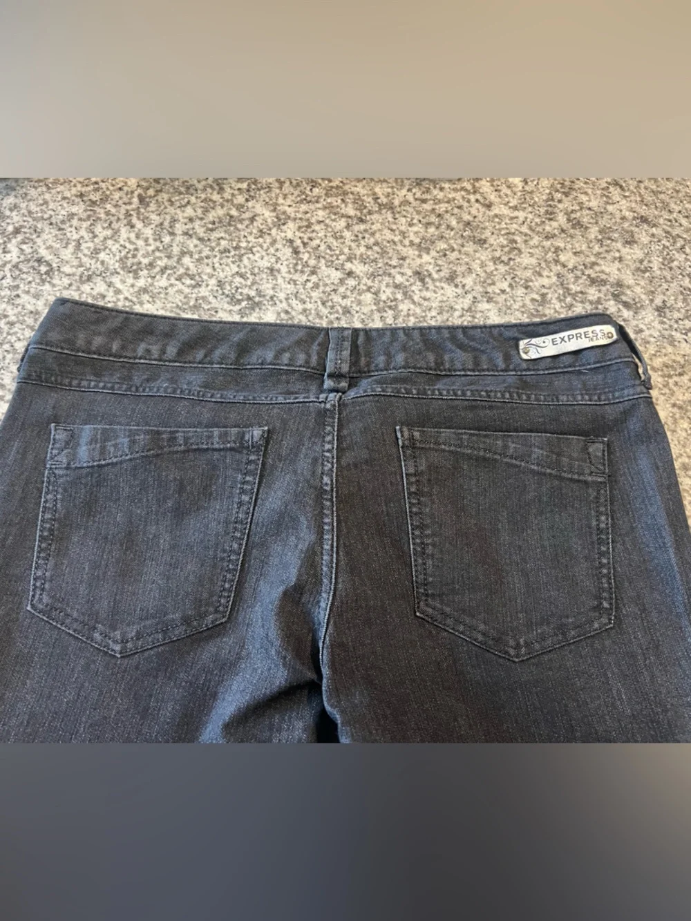 Express Zelda Dark Grey/Black Low Rise Skinny/Slim Fit Jeans - Picture 9 of 10